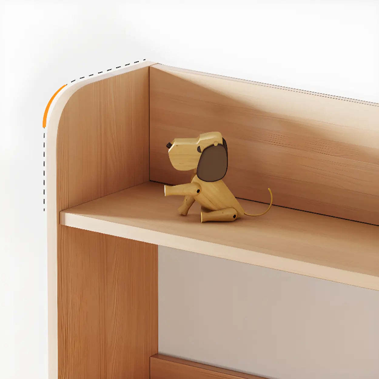 Simple Rectangular Open-Back Wood Bookshelf
