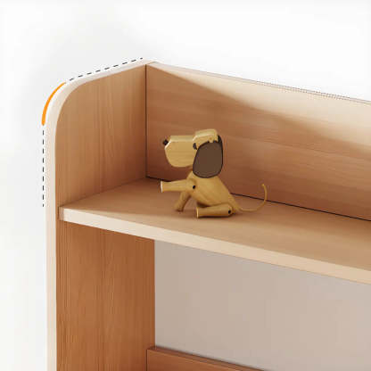 Simple Rectangular Open-Back Wood Bookshelf