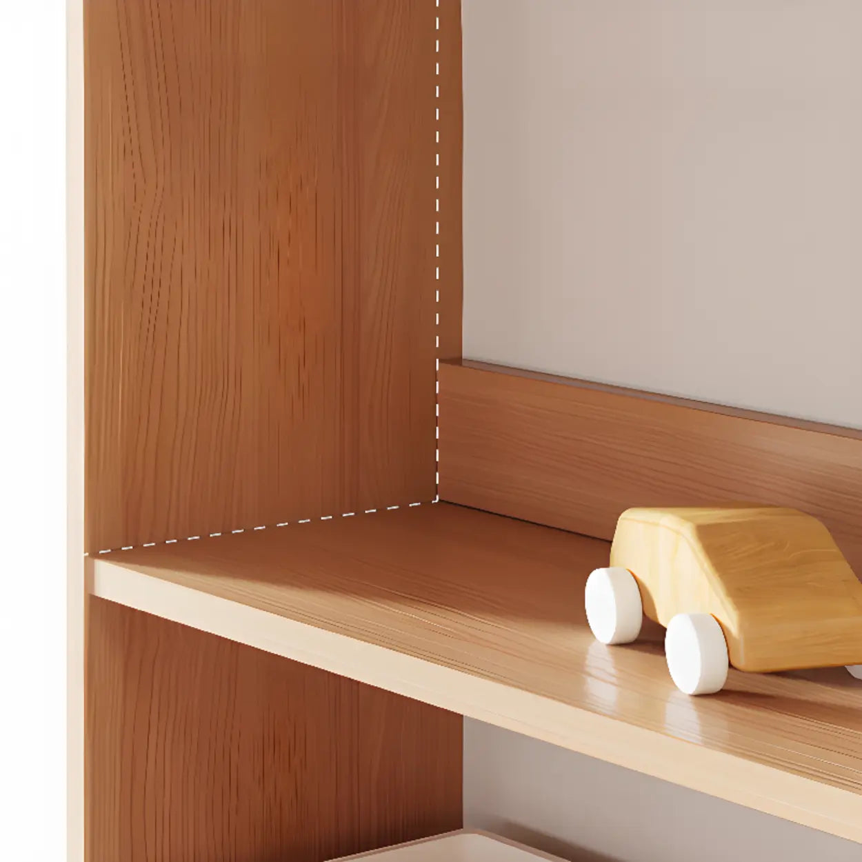 Simple Rectangular Open-Back Wood Bookshelf