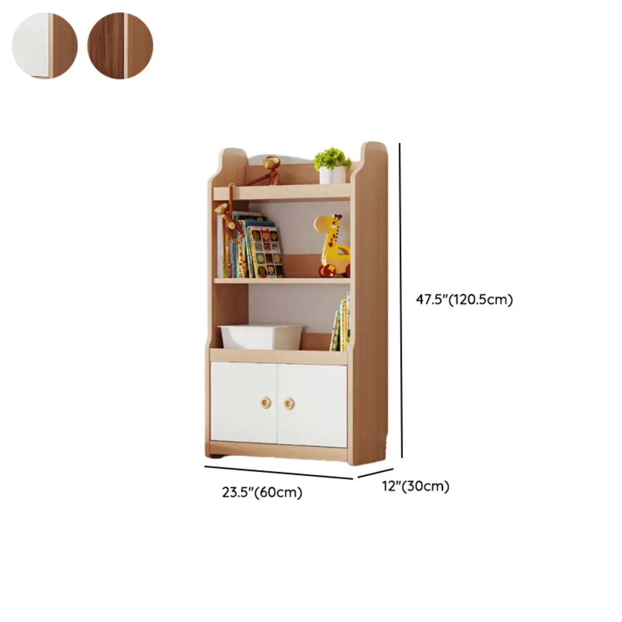 Simple Rectangular Open-Back Wood Bookshelf