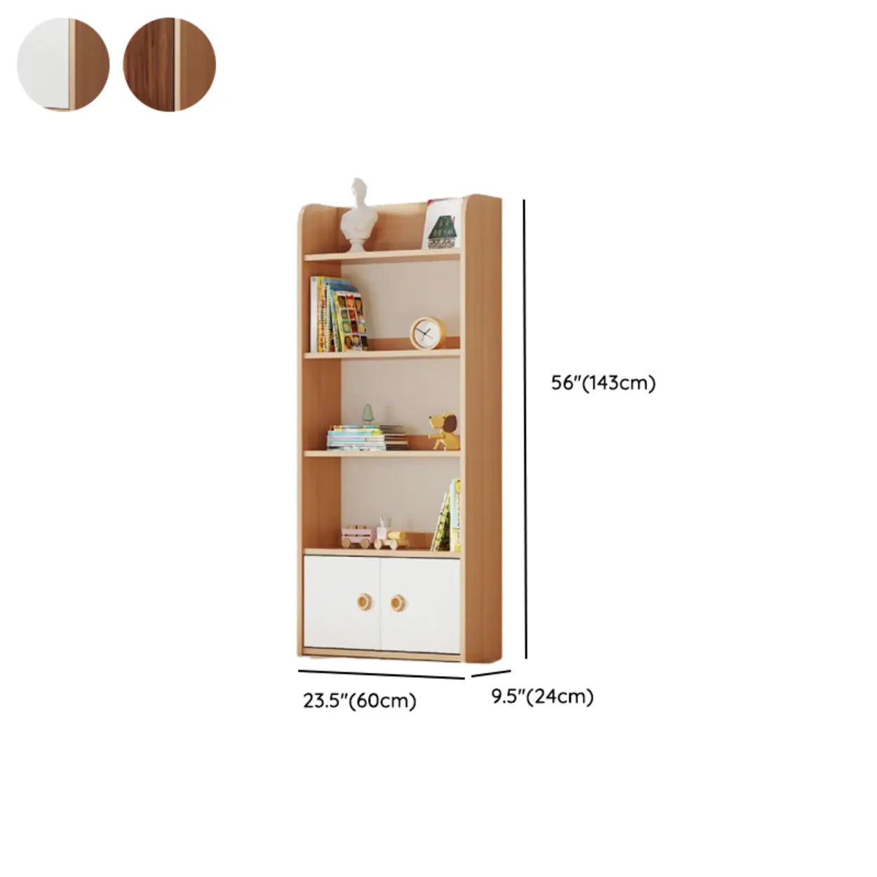 Simple Rectangular Open-Back Wood Bookshelf