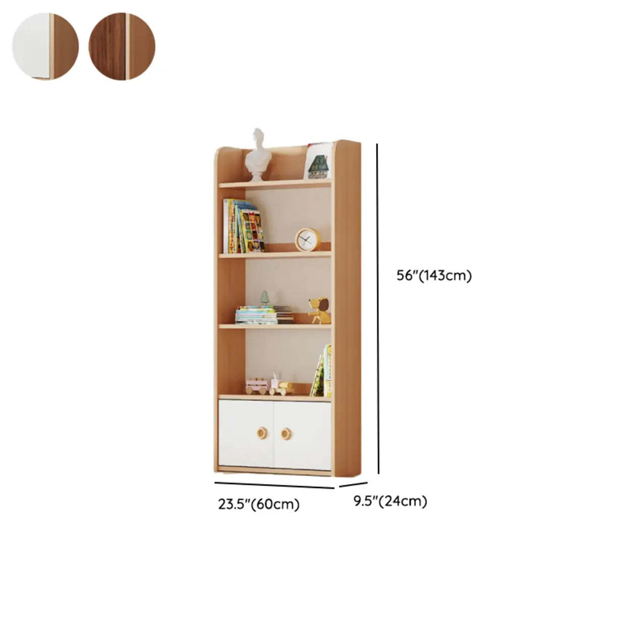 Simple Rectangular Open-Back Wood Bookshelf