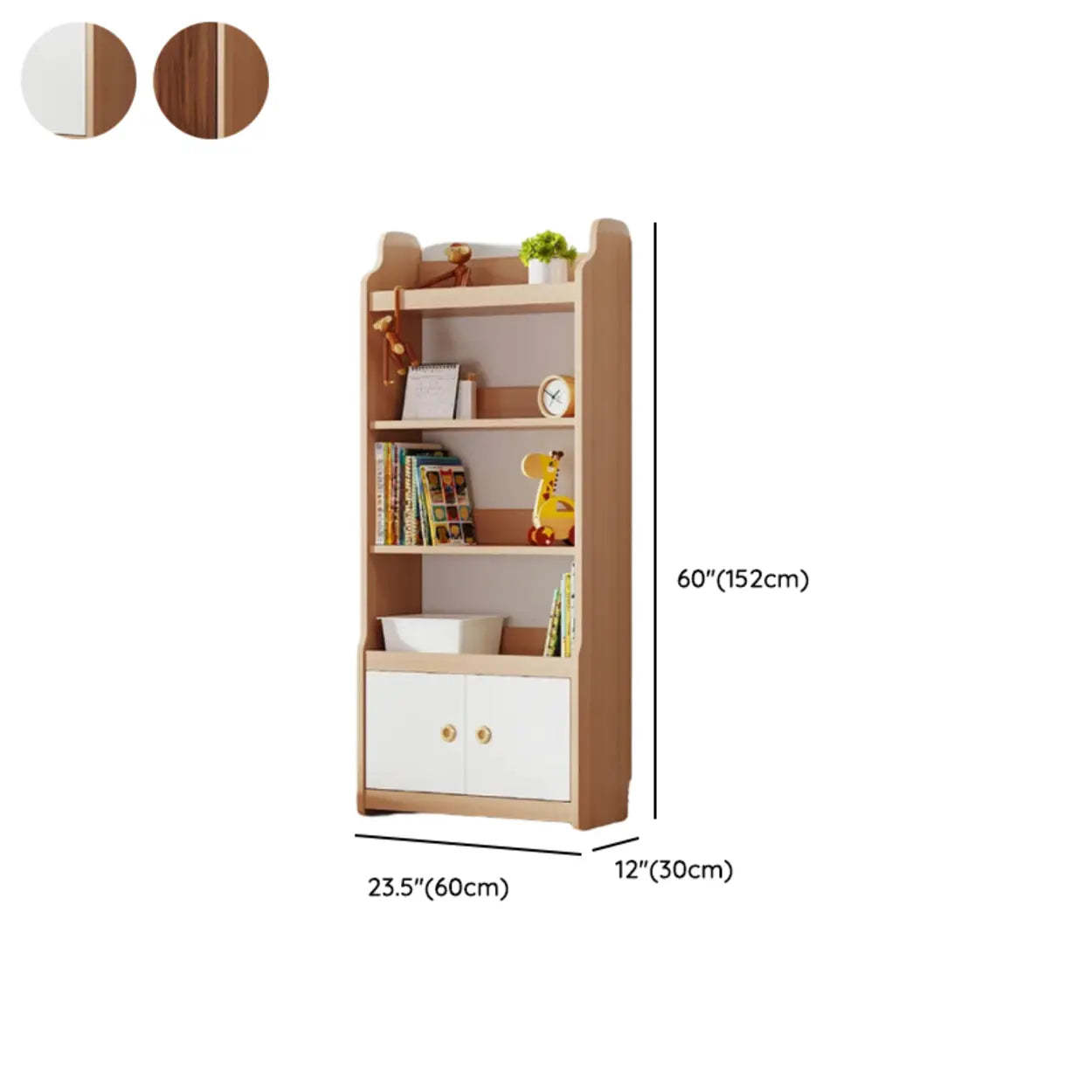 Simple Rectangular Open-Back Wood Bookshelf