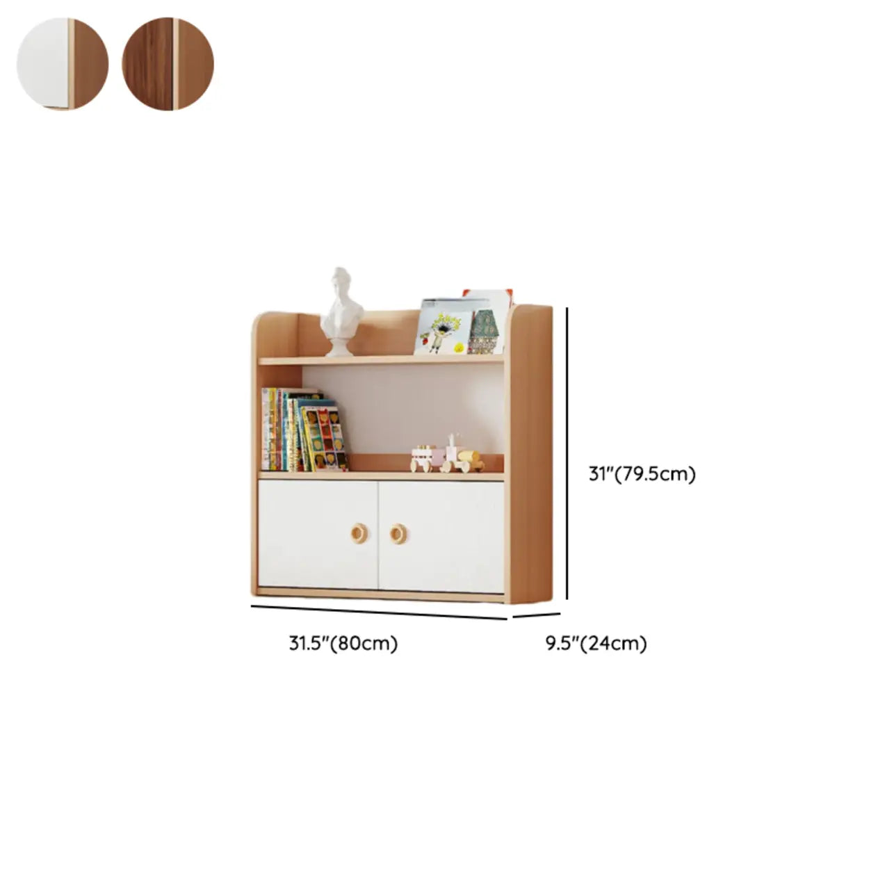 Simple Rectangular Open-Back Wood Bookshelf