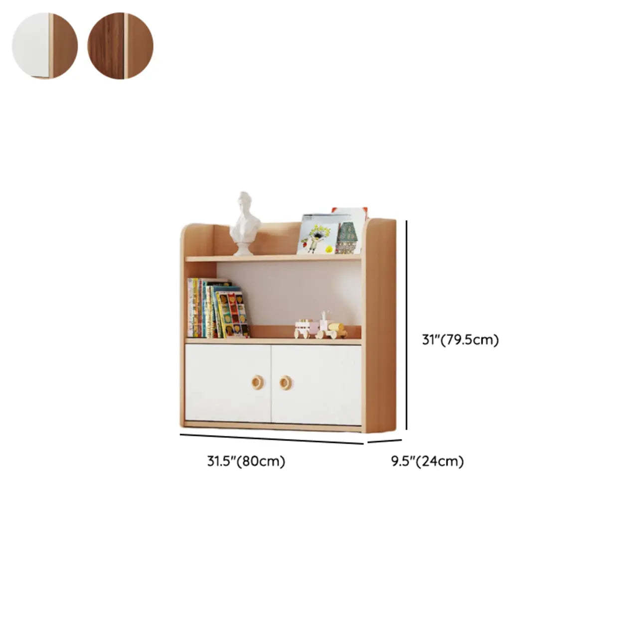 Simple Rectangular Open-Back Wood Bookshelf