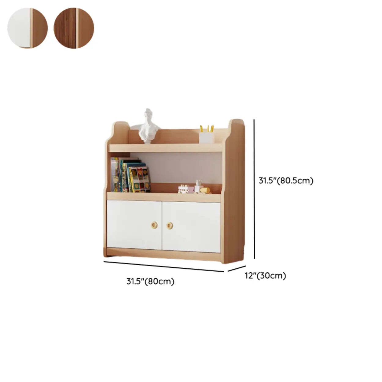 Simple Rectangular Open-Back Wood Bookshelf