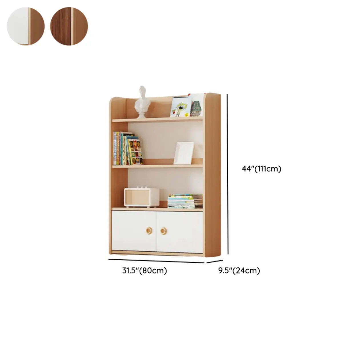 Simple Rectangular Open-Back Wood Bookshelf