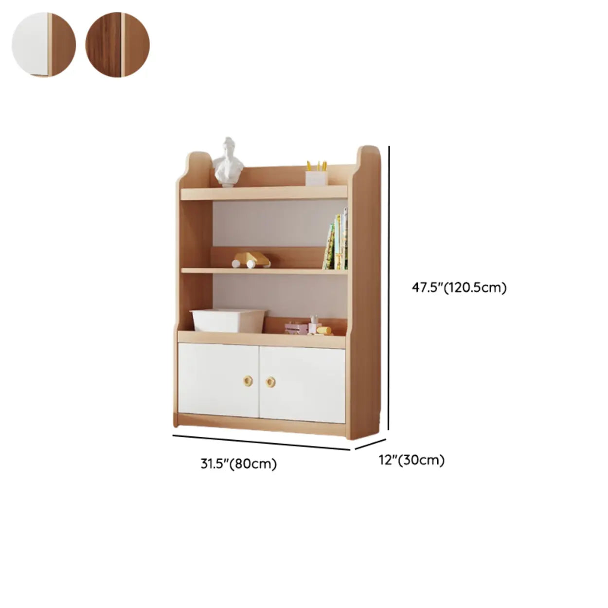 Simple Rectangular Open-Back Wood Bookshelf
