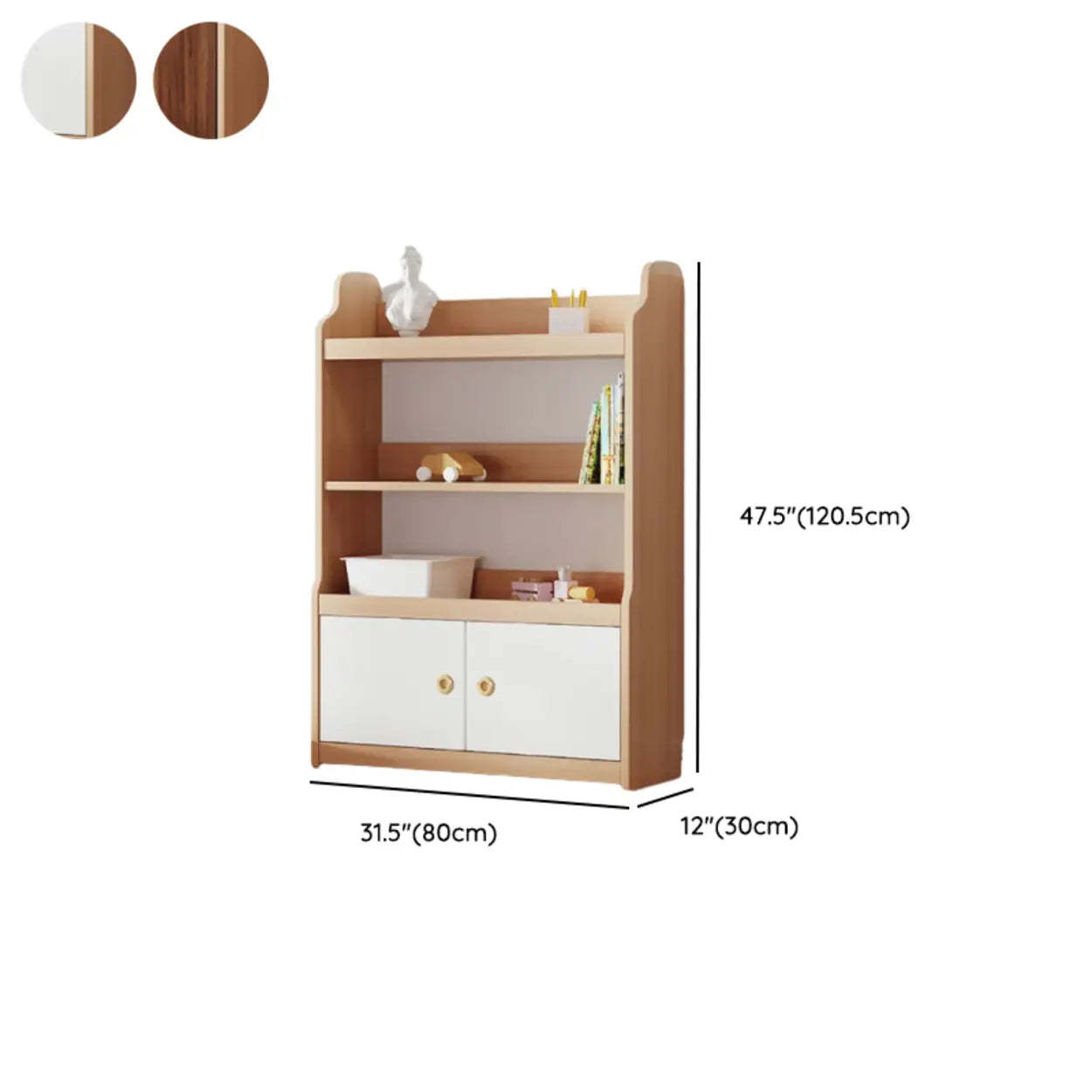 Simple Rectangular Open-Back Wood Bookshelf