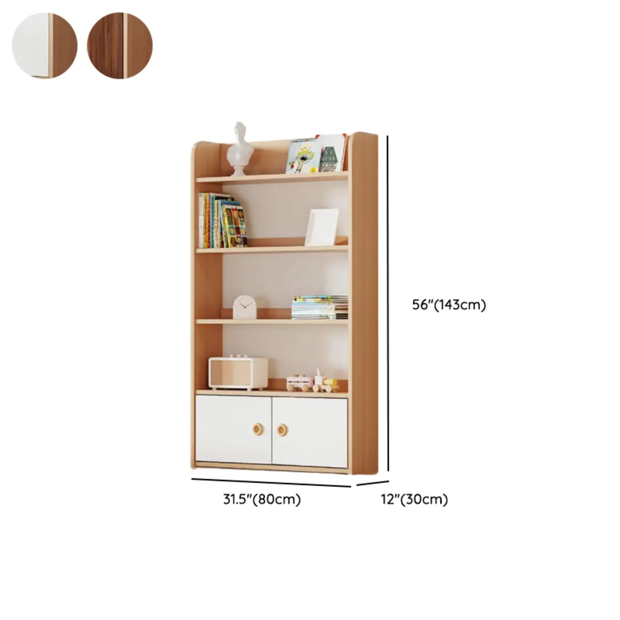 Simple Rectangular Open-Back Wood Bookshelf