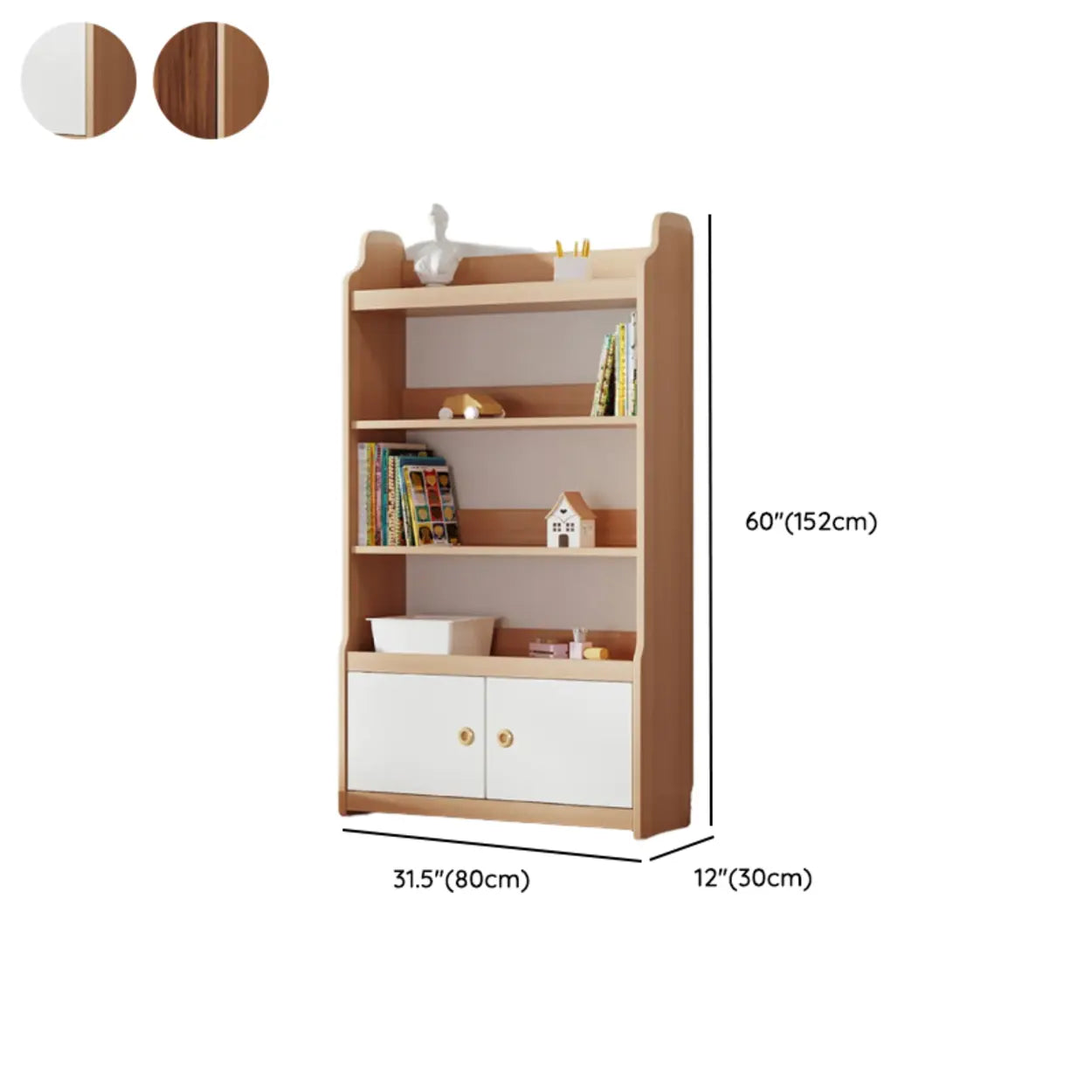 Simple Rectangular Open-Back Wood Bookshelf