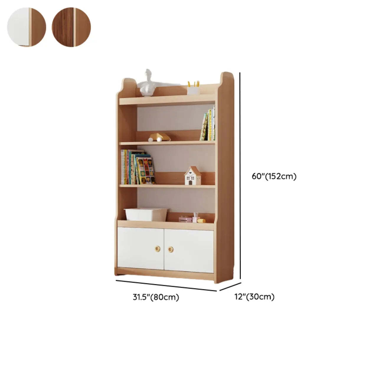 Simple Rectangular Open-Back Wood Bookshelf