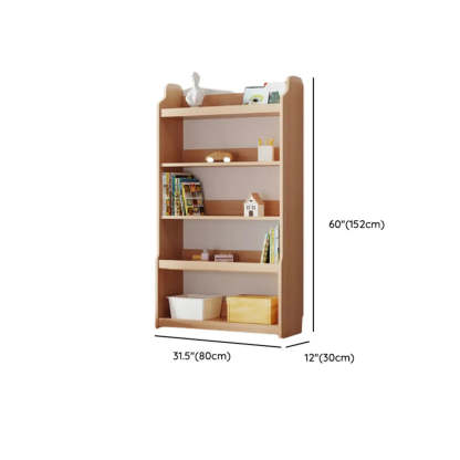 Simple Rectangular Open-Back Wood Bookshelf