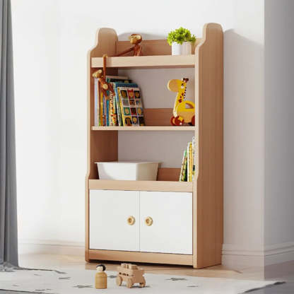 Simple Rectangular Open-Back Wood Bookshelf — Natural Finish
