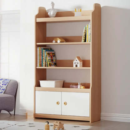 Simple Rectangular Open-Back Wood Bookshelf — Natural Finish