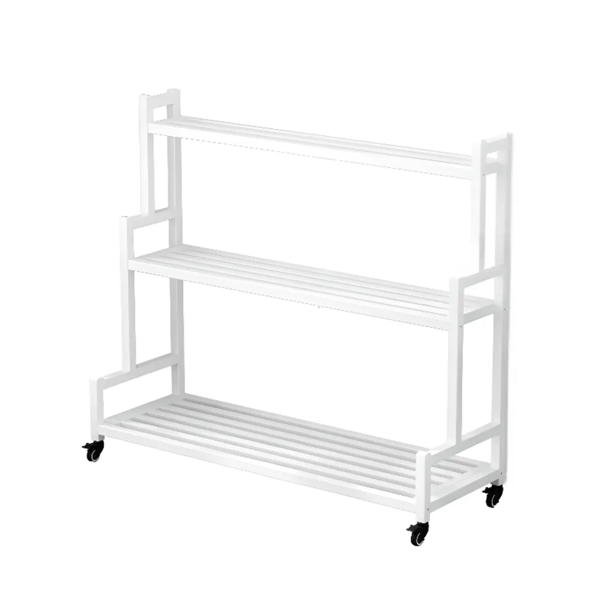 Simple Tiered Sliding Crate Plant Stand White — Black