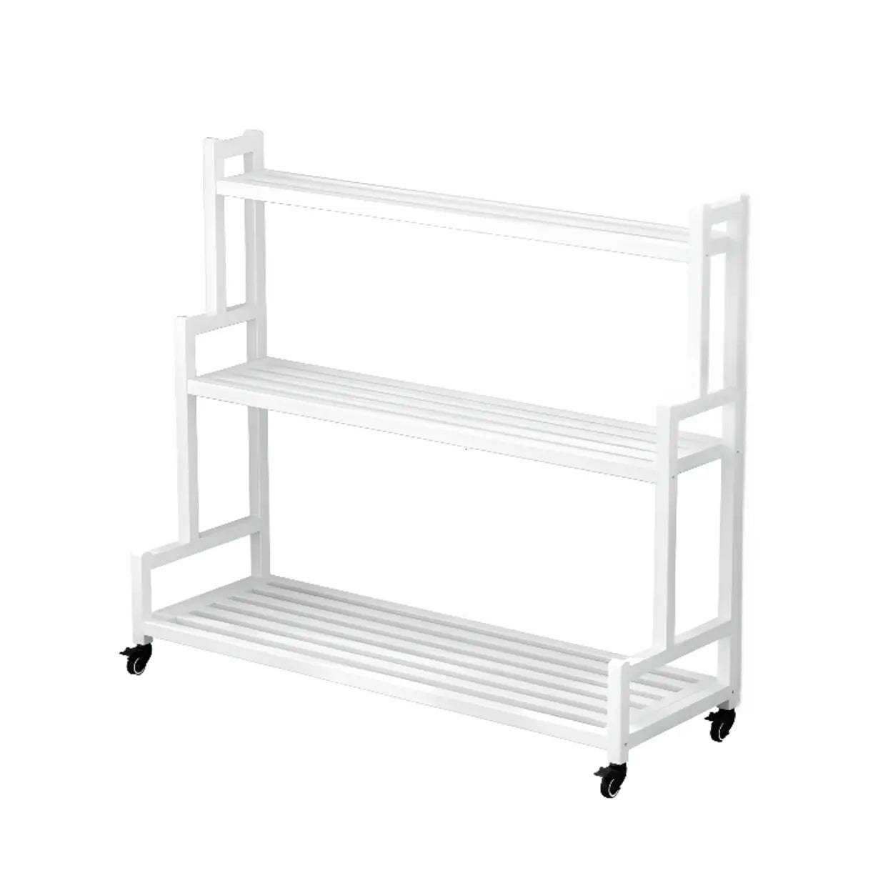 Simple Tiered Sliding Crate Plant Stand White — Black