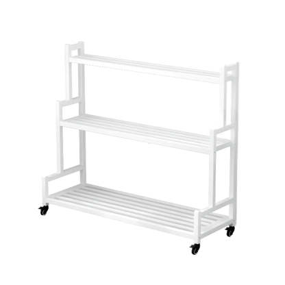 Simple Tiered Sliding Crate Plant Stand White — Black