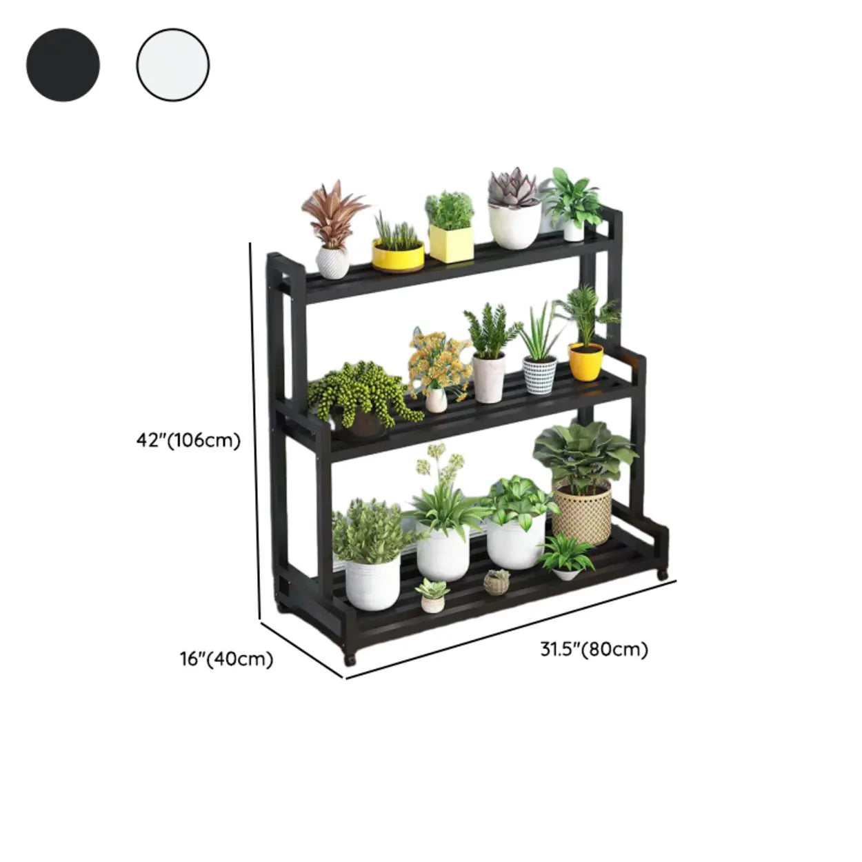 Simple Tiered Sliding Crate Plant Stand White — White