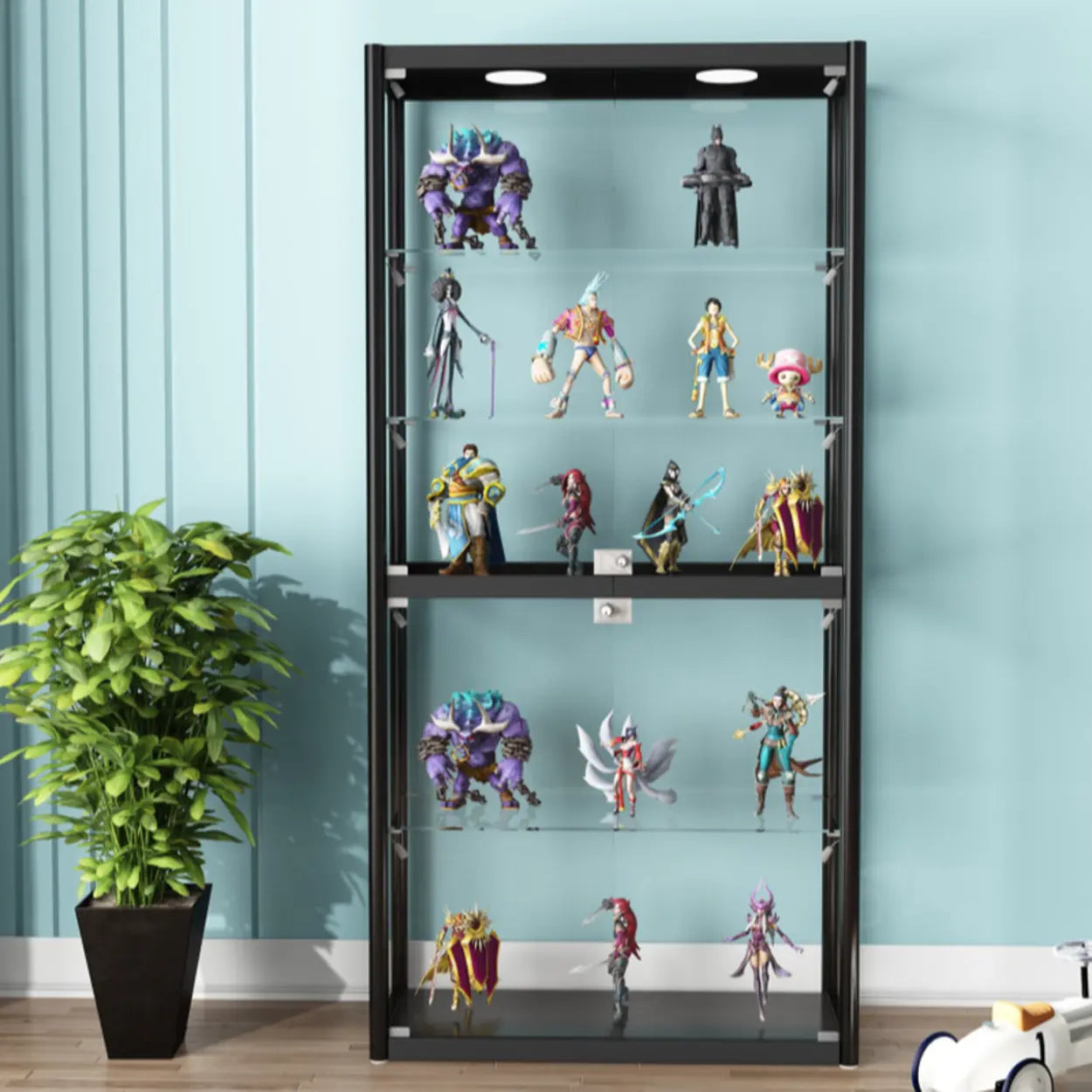 Clear Glass Rectangular Floor Display Cabinet