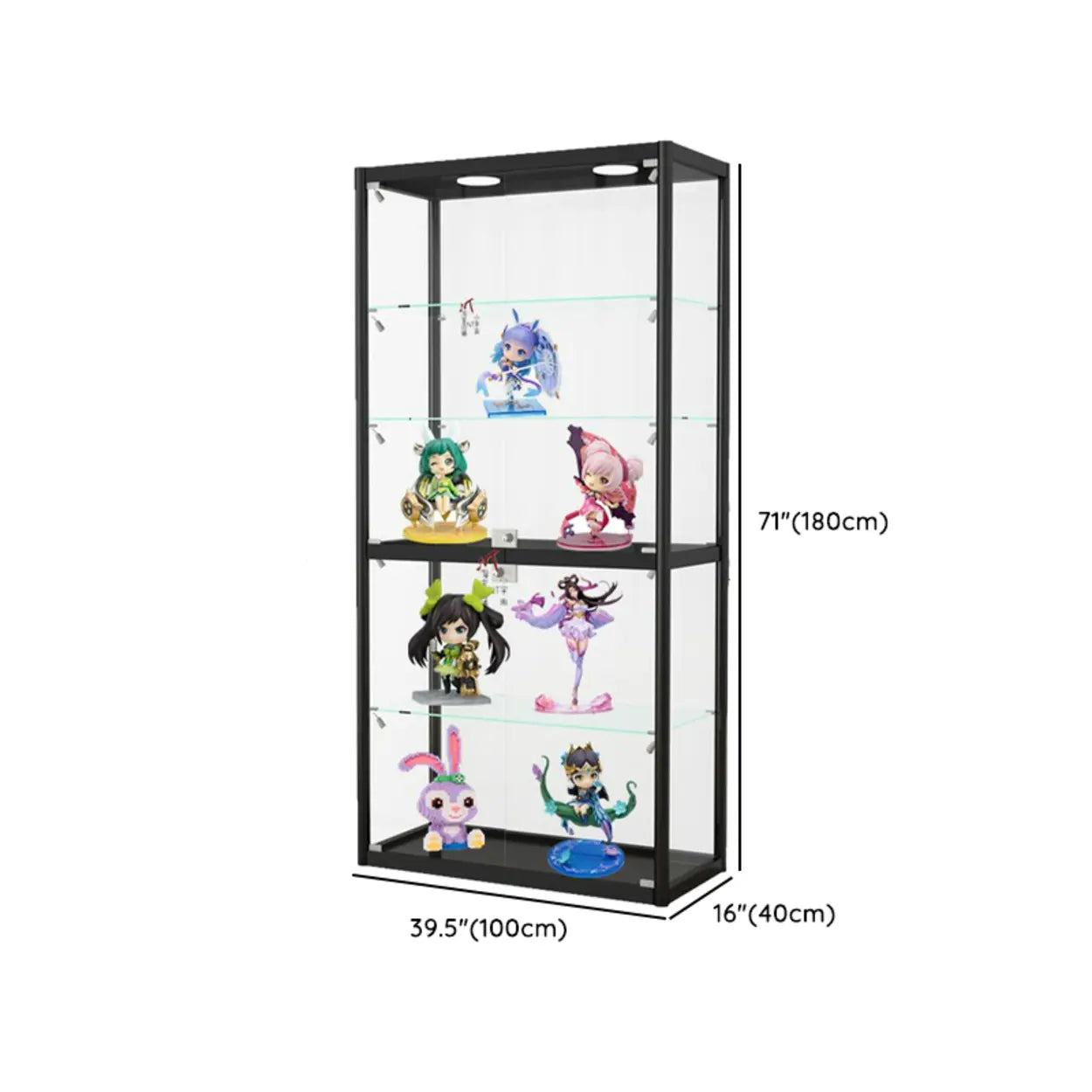 Clear Glass Rectangular Floor Display Cabinet