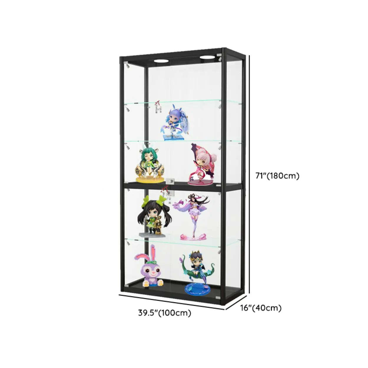 Clear Glass Rectangular Floor Display Cabinet