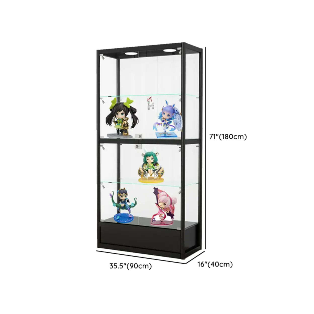 Clear Glass Rectangular Floor Display Cabinet