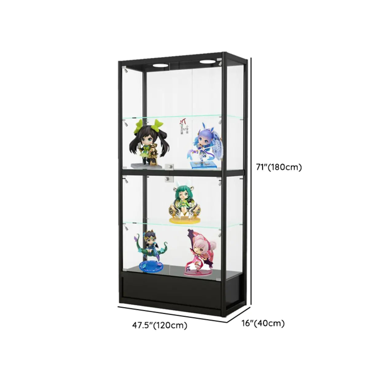Clear Glass Rectangular Floor Display Cabinet