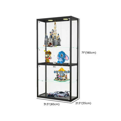 Clear Glass Rectangular Floor Display Cabinet