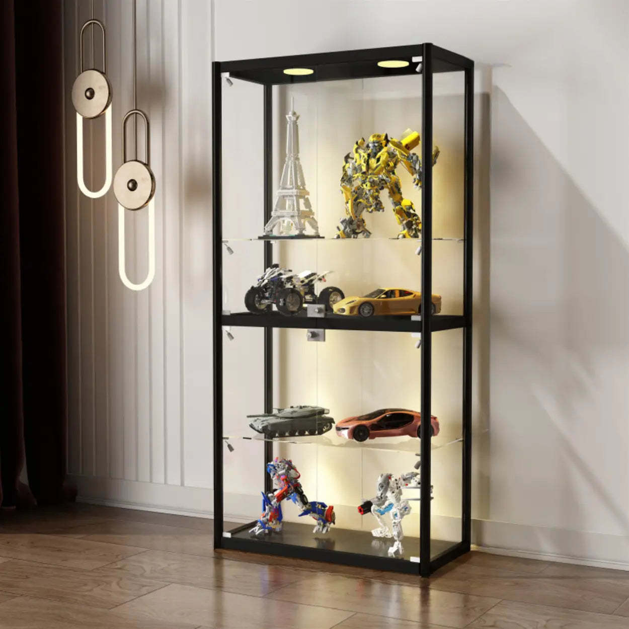 Clear Glass Rectangular Floor Display Cabinet — 5