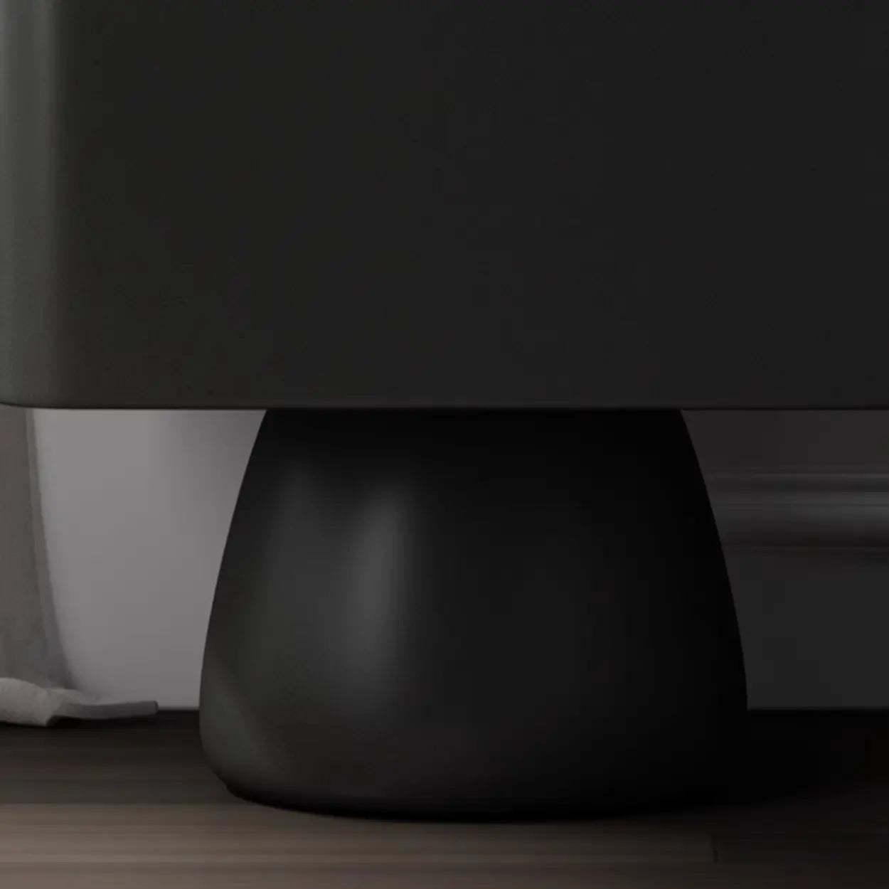 Simple Rectangular Black Wood Single-Drawer Nightstand