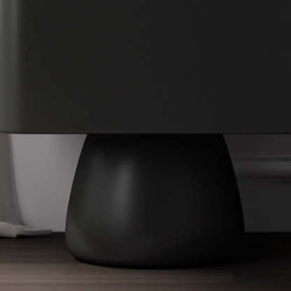 Simple Rectangular Black Wood Single-Drawer Nightstand