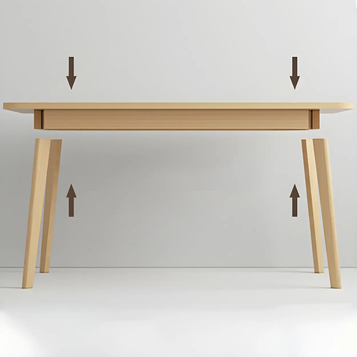 Simple Rectangular Wood Double Writing Desk — Walnut/ Multi Color / Table Only
