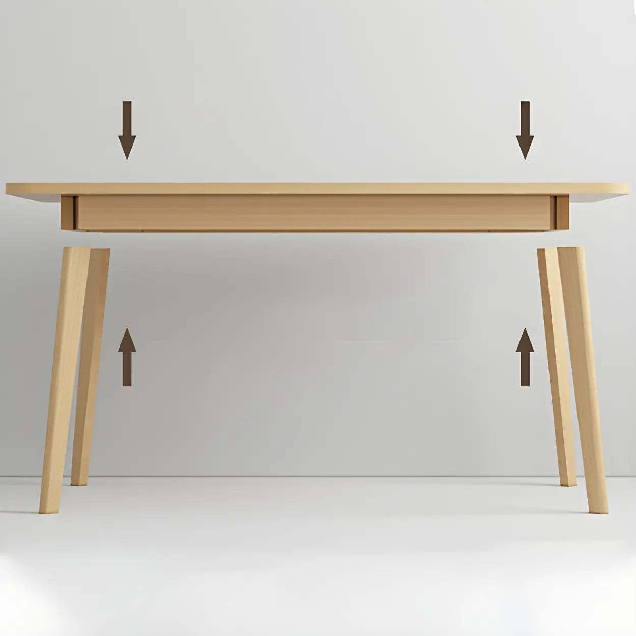 Simple Rectangular Wood Double Writing Desk — Walnut/ Multi Color / Table Only