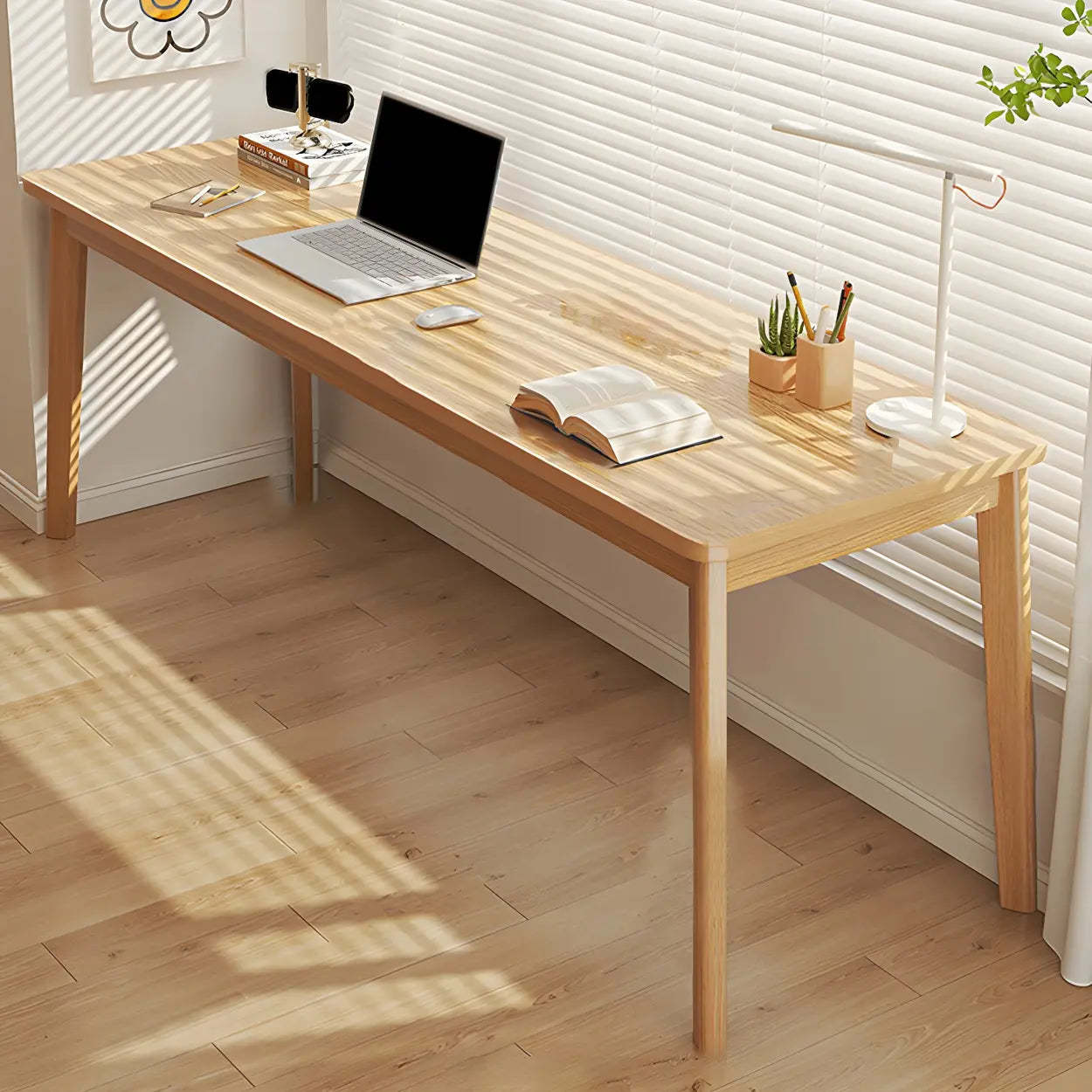 Simple Rectangular Wood Double Writing Desk