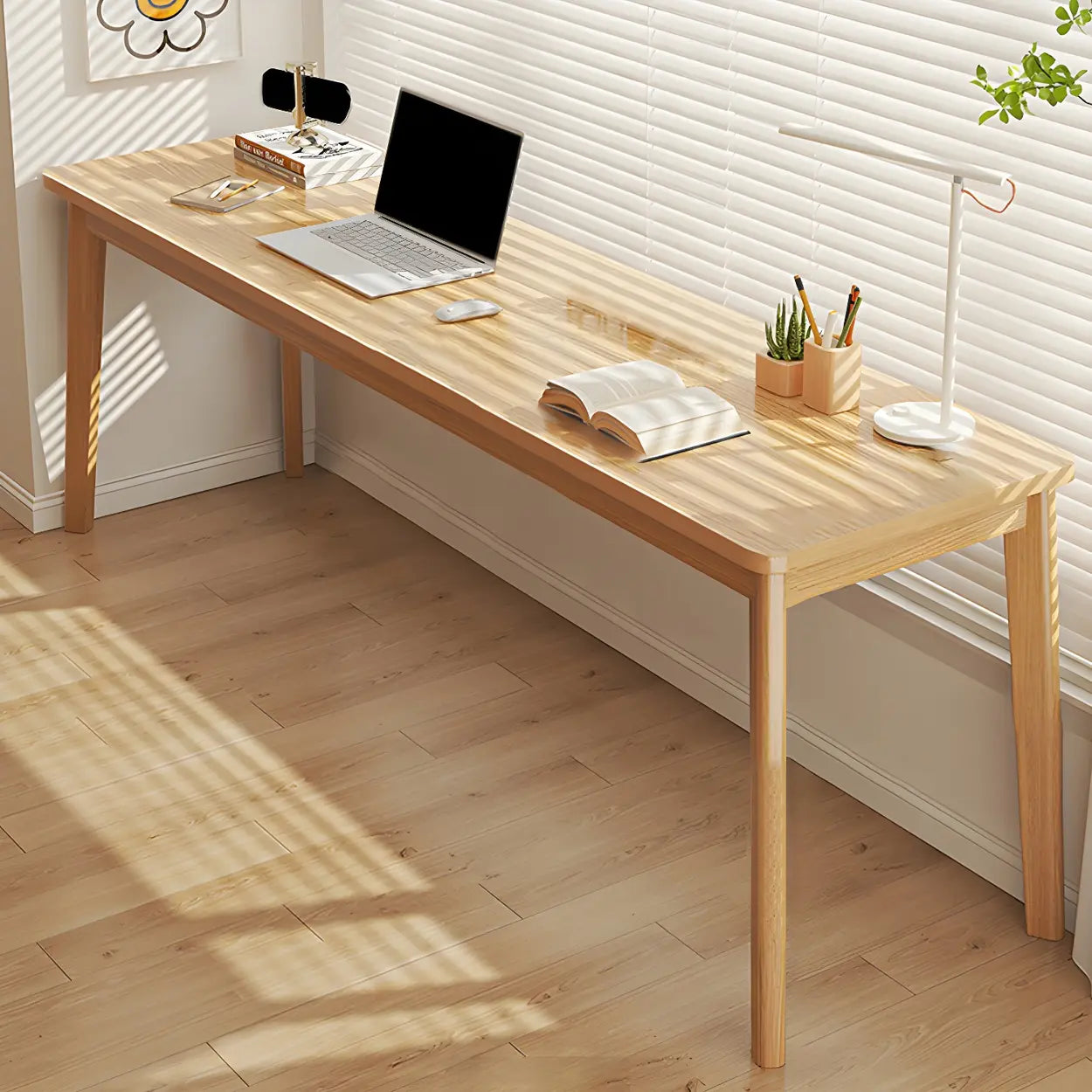 Simple Rectangular Wood Double Writing Desk