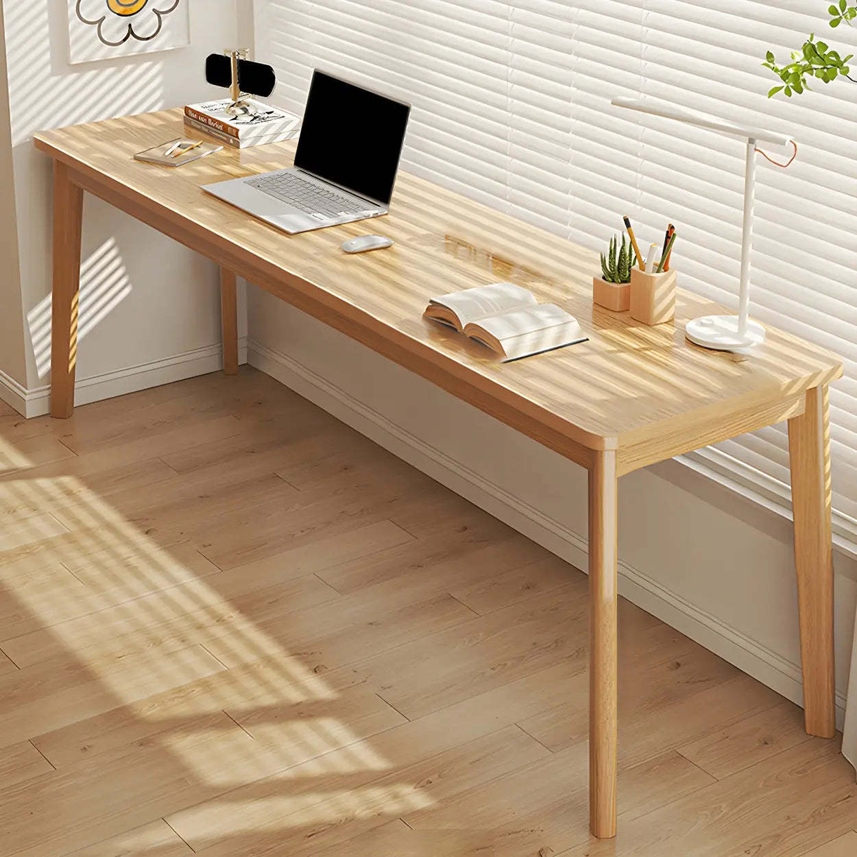 Simple Rectangular Wood Double Writing Desk