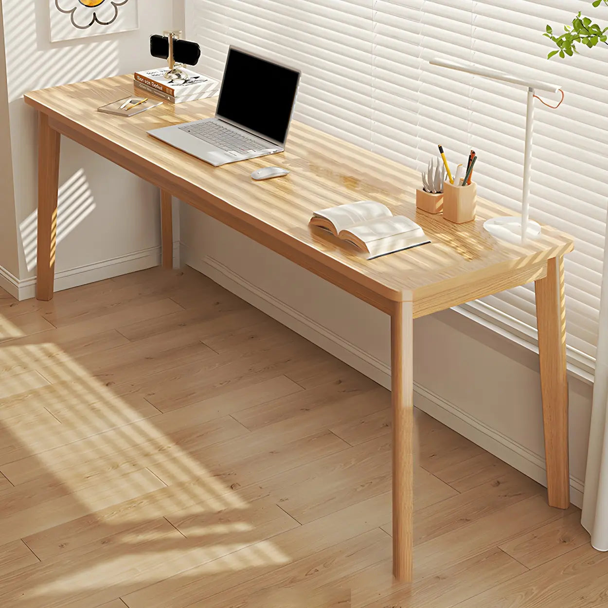 Simple Rectangular Wood Double Writing Desk