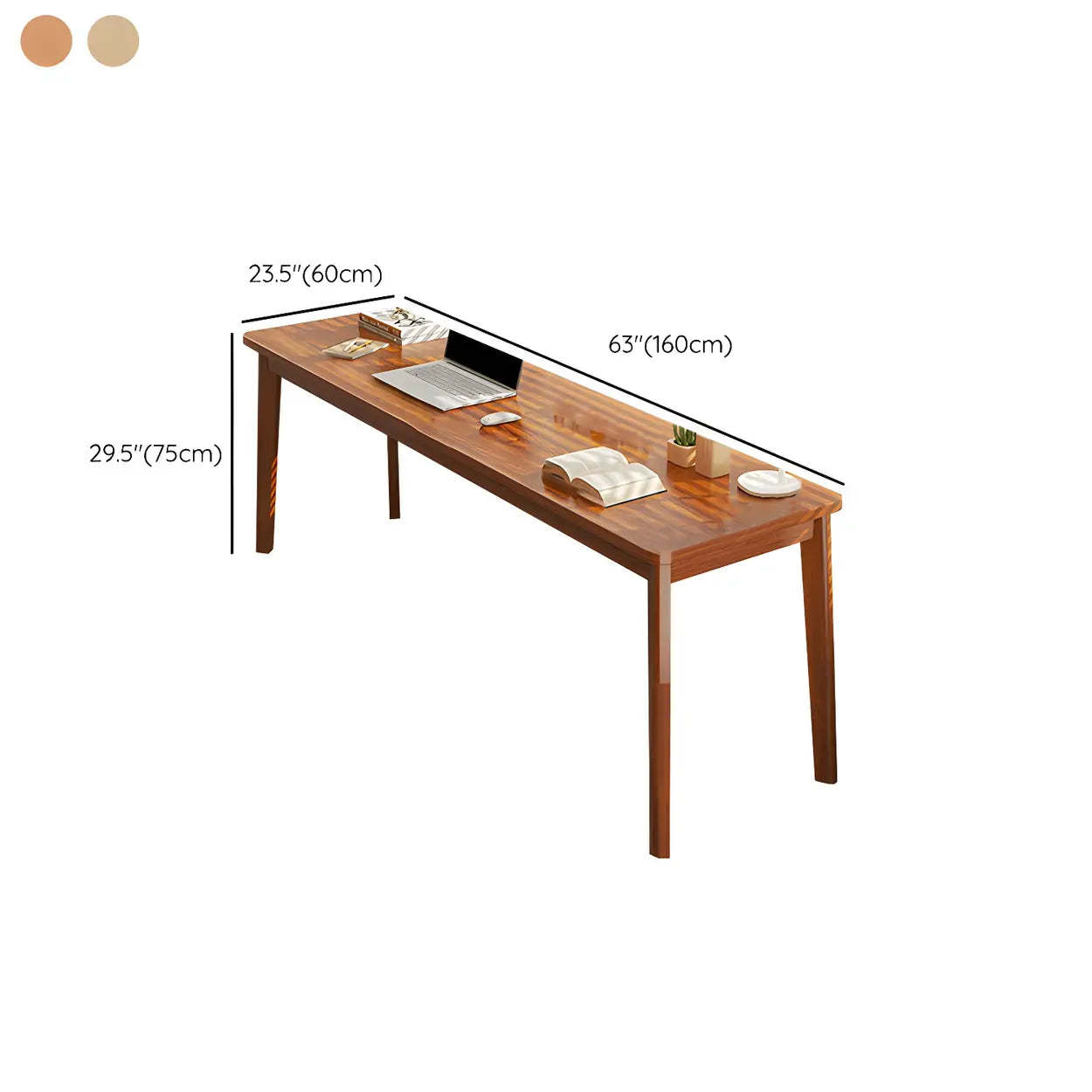 Simple Rectangular Wood Double Writing Desk