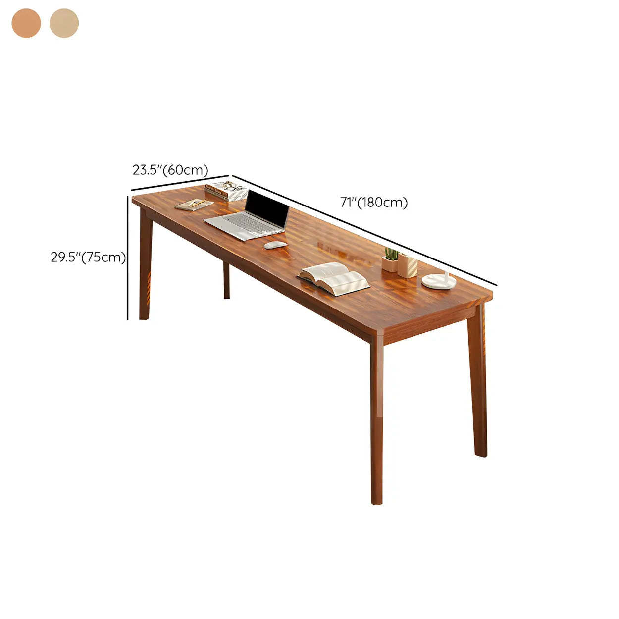 Simple Rectangular Wood Double Writing Desk