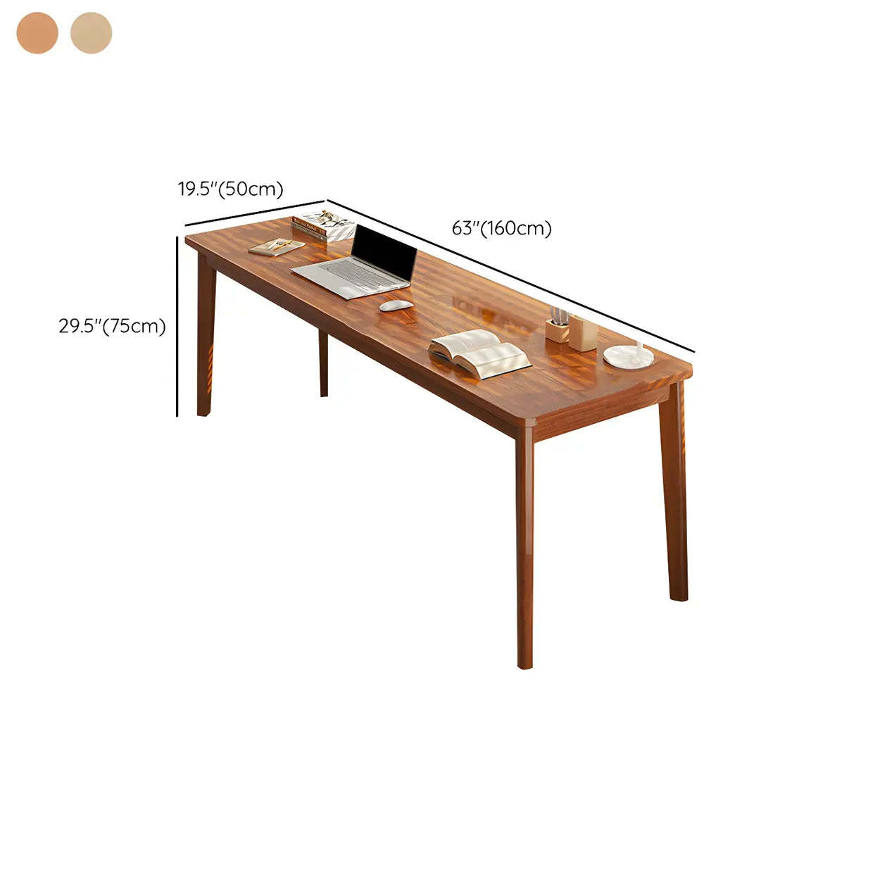 Simple Rectangular Wood Double Writing Desk