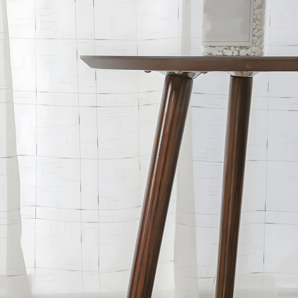 Simple Round Espresso Wood Three-Leg End Table