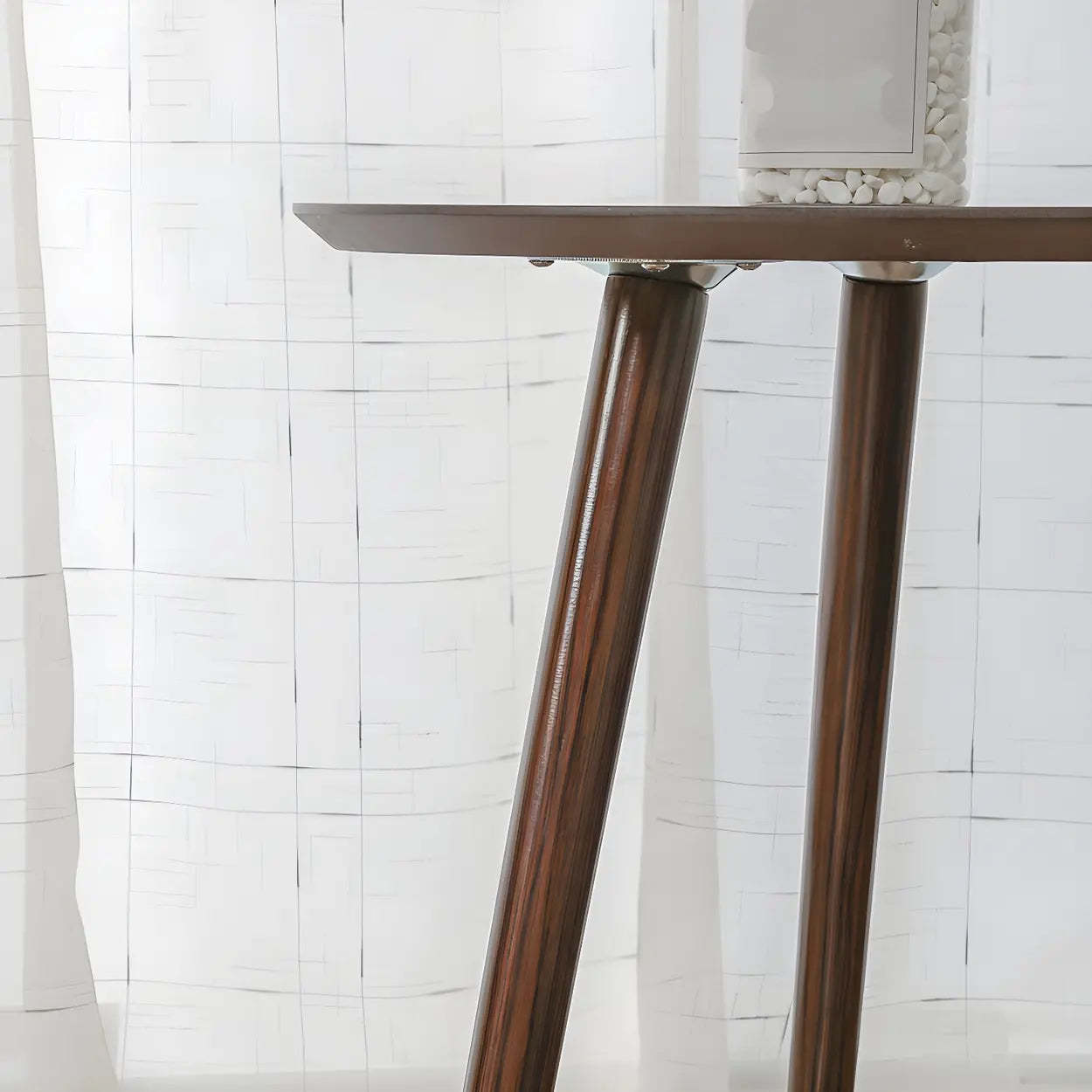 Simple Round Espresso Wood Three-Leg End Table
