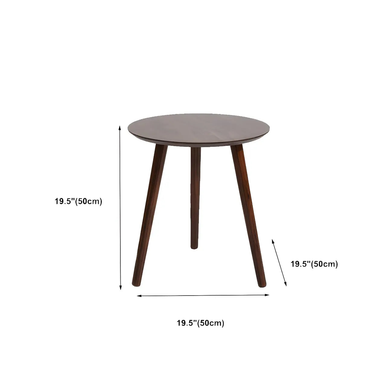 Simple Round Espresso Wood Three-Leg End Table