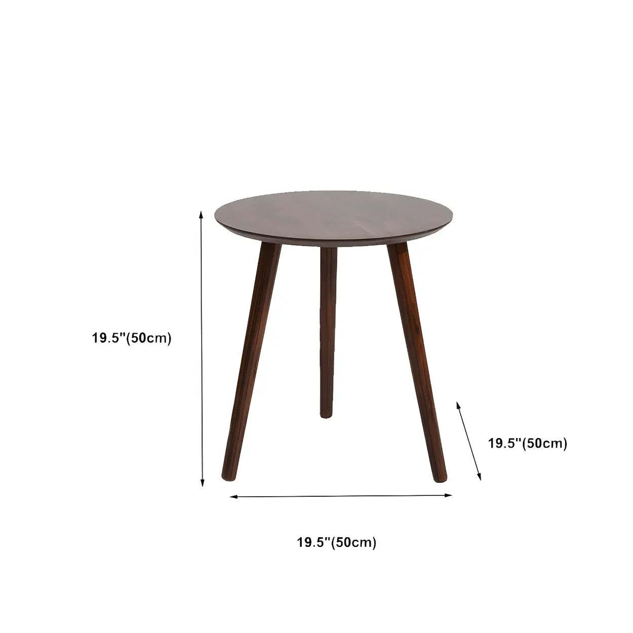 Simple Round Espresso Wood Three-Leg End Table
