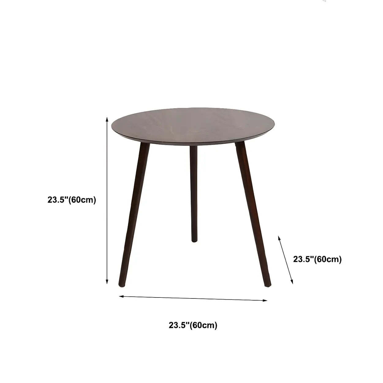 Simple Round Espresso Wood Three-Leg End Table