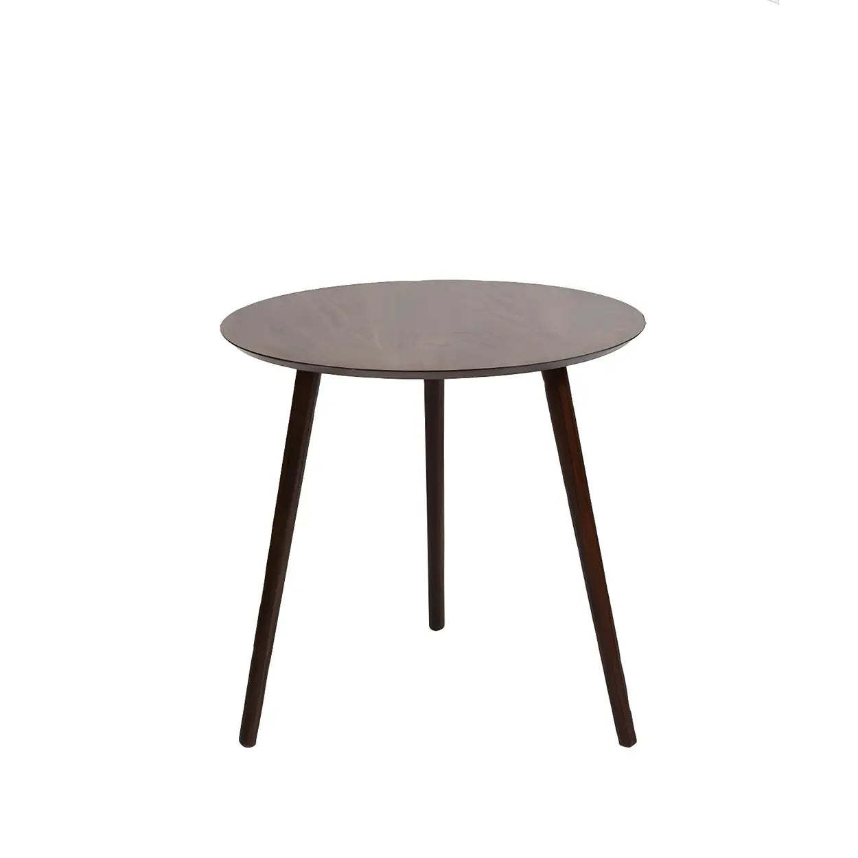 Simple Round Espresso Wood Three-Leg End Table