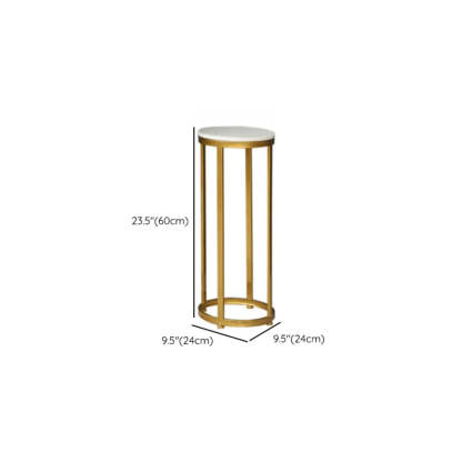 Gold marble metal stone round plant end & side tables