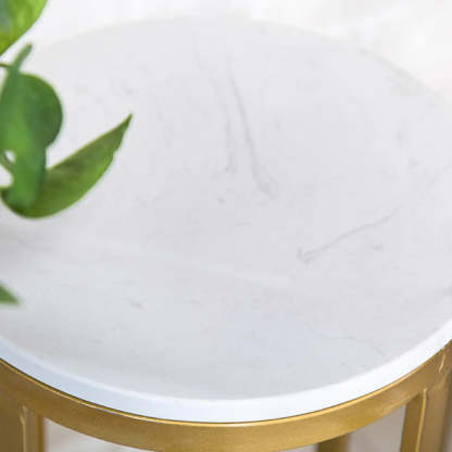 Nesting round gold end & side tables, Lighom