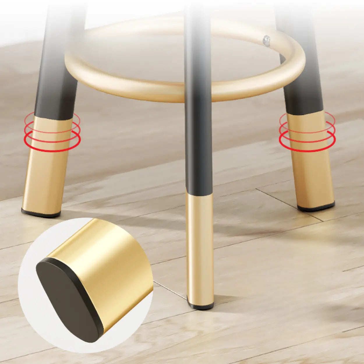 Round Leather Bar Stool with Back and Footrest — Green / Black